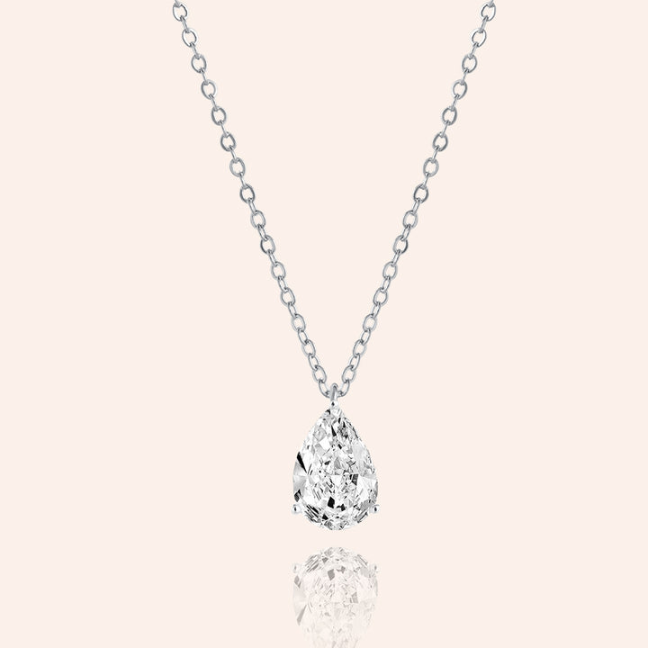 Signature Shine 4.2CTW Pear Cut Solitaire Pendant Necklace