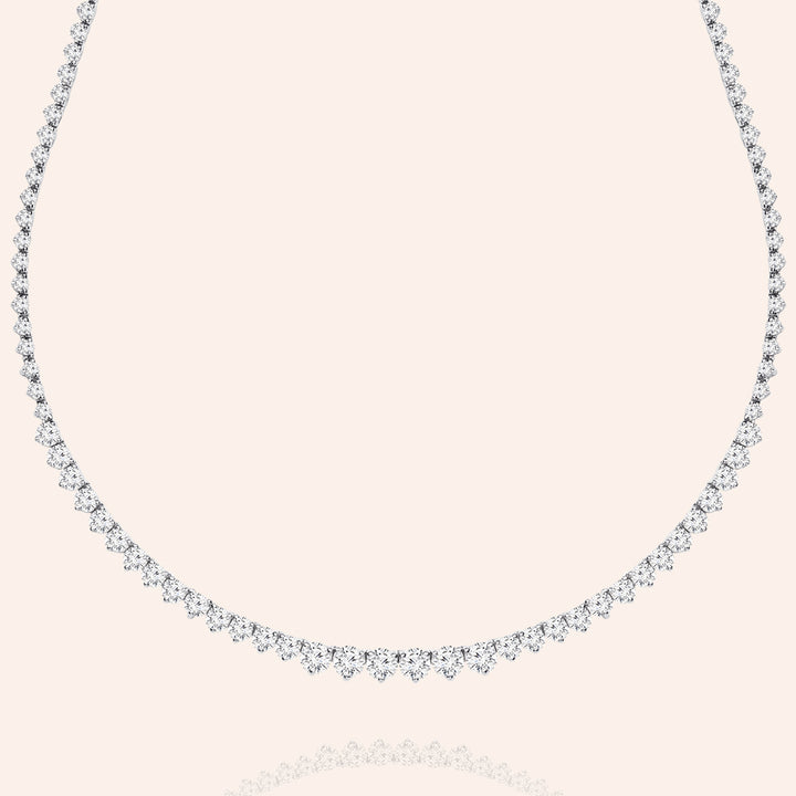 Master Piece 9CTW Graduated Round Cut Stones Tennis Necklace - Includes Extender