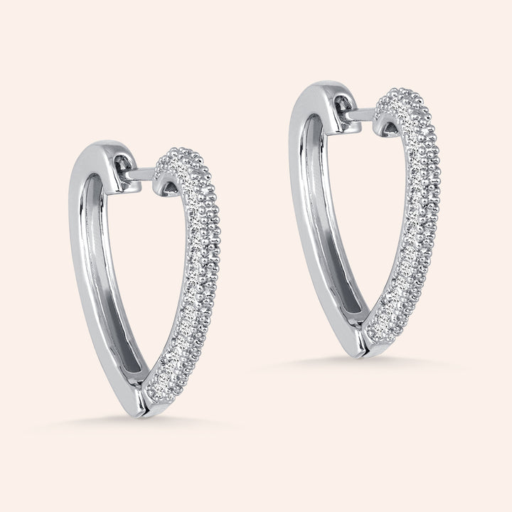 Love is the Answer Pave Heart Hoop Earrings