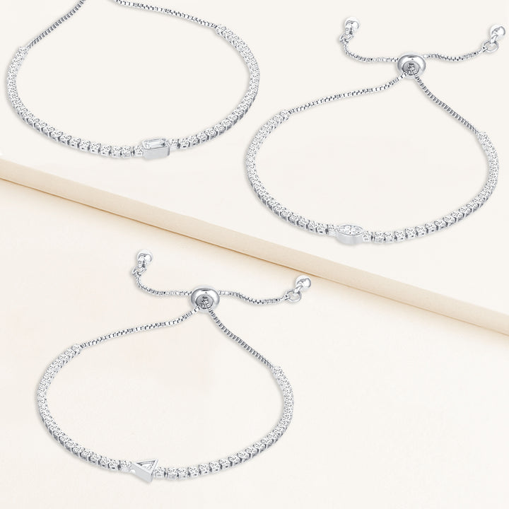 Pretty Girl Set of Three Tennis Pull-Tie Bracelets