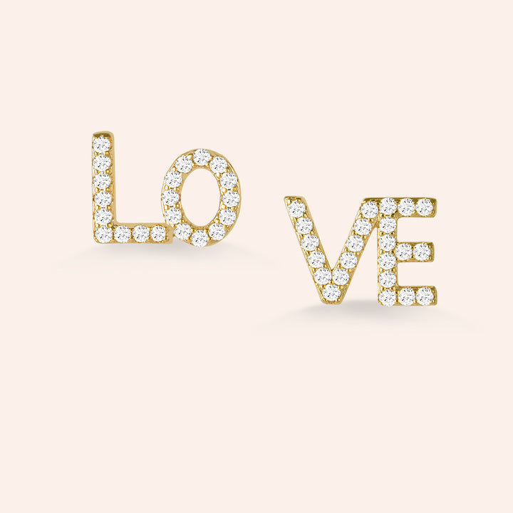 All I Need Sterling Silver LOVE Stud Earrings