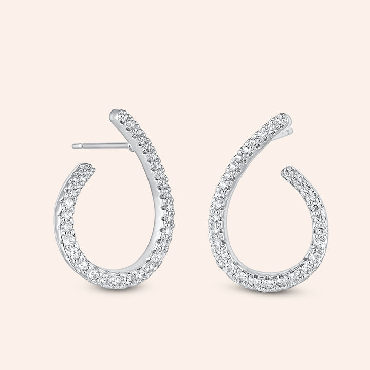 Kiara 1.6CTW Pave Prong-set Front Back Earrings