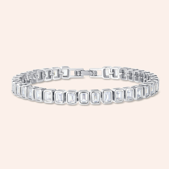 Monroe Emerald Cut Tennis Bracelet -Includes Extender