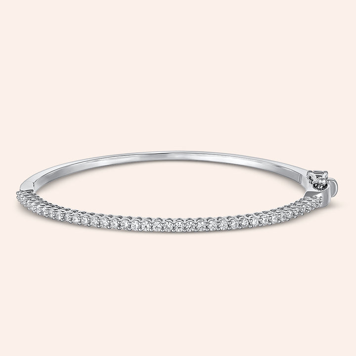 1-Row Classic 3.2CTW Hinged Bangle Bracelet