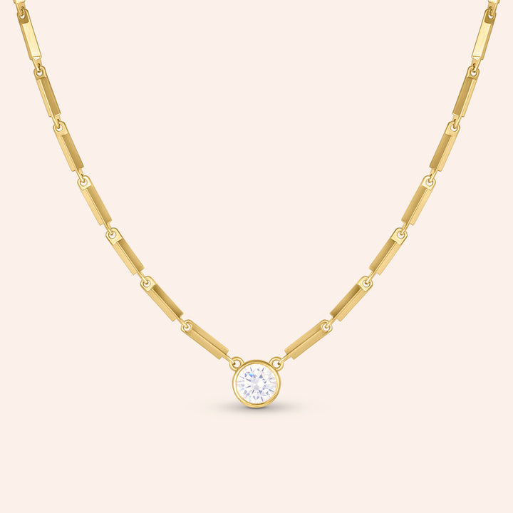 Salma Bezel-Set Bar Station Necklace