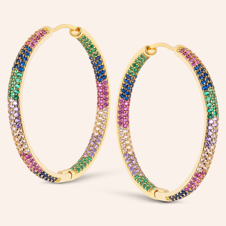 Your Everything Pave Inside-outside Rainbow 1.4" Hoops