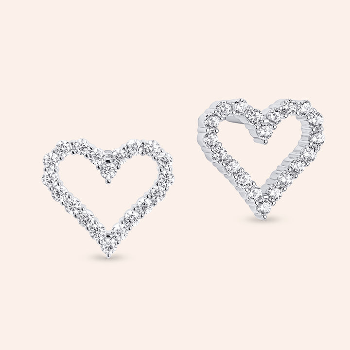 Amelia Sterling Silver Open Heart Stud Earrings