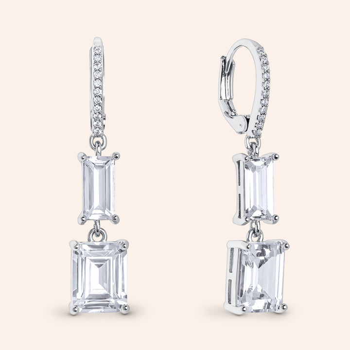 Zoe Emerald Cut Dangle Earrings