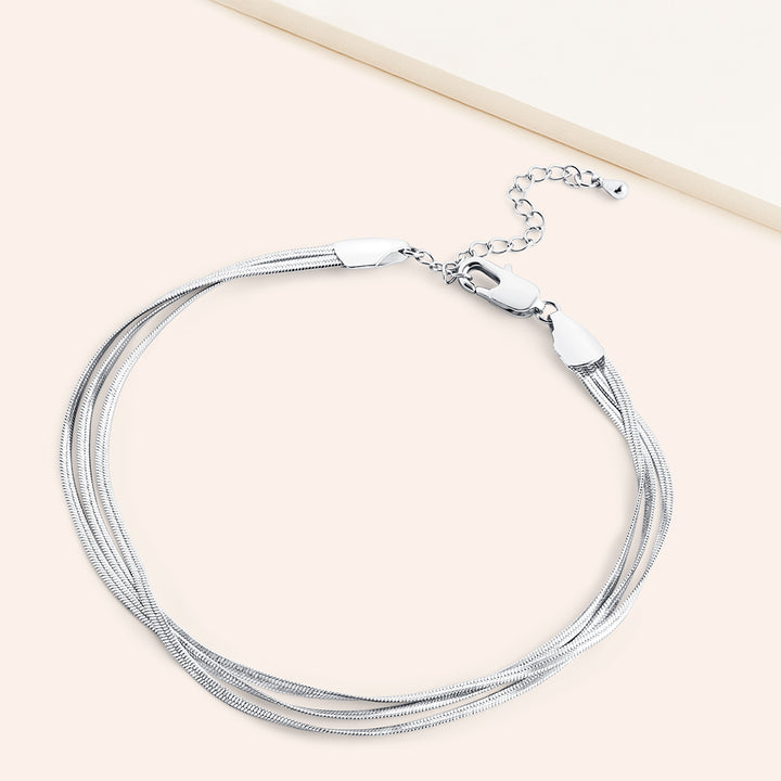 Rodeo Herringbone Chain Layered Anklet