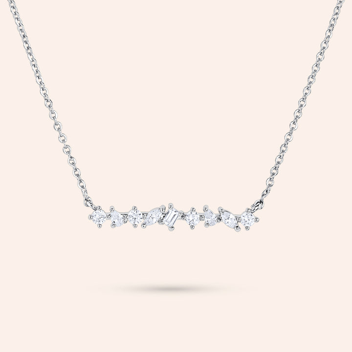 Lilliana Mixed-cuts Bar Pendant Necklace