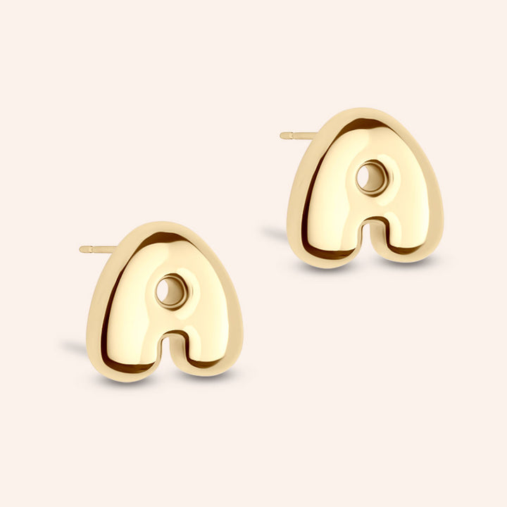 Bubbly Initial Stud Earrings