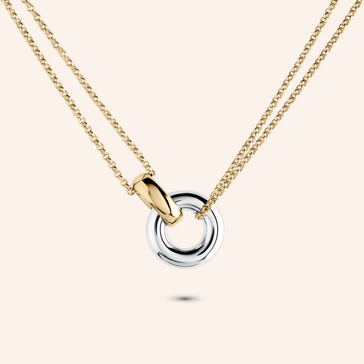 Elena Two-Tone Interlocking Pendant Necklace